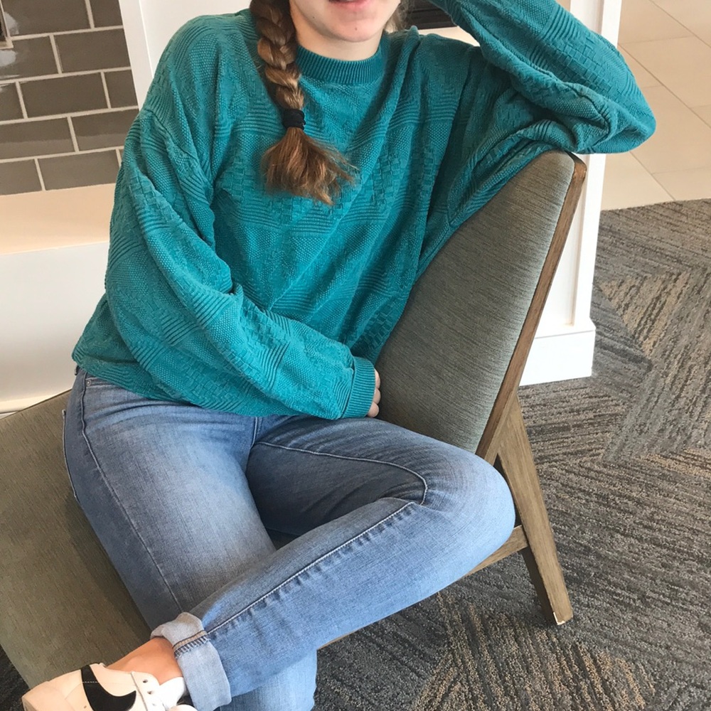 Dockers Vintage Teal Sweater Size M